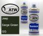 Preview: Jeep, Sarge Green, GG: 400ml Sprühdose + 400ml Klarlack - Set, von ATW Autoteile West.